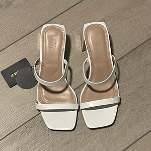 White Forever 21 Strappy Block Heels - Size 7 Wide
